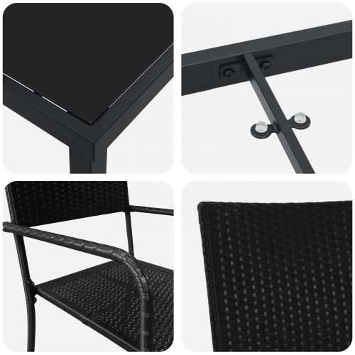 set od 5 vrtnih stolica od crnog poli ratana Cijena