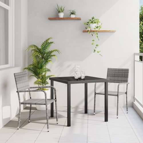 set vrtnih stolica s 3 komada sivi poli ratan Cijena