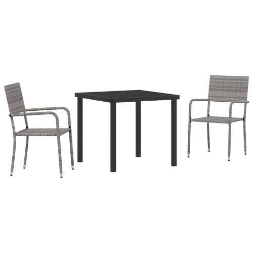 set vrtnih stolica s 3 komada sivi poli ratan Cijena