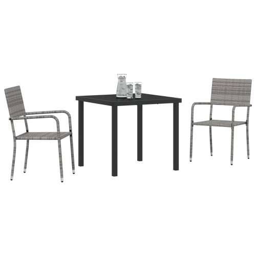 set vrtnih stolica s 3 komada sivi poli ratan Cijena