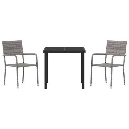 set vrtnih stolica s 3 komada sivi poli ratan Cijena