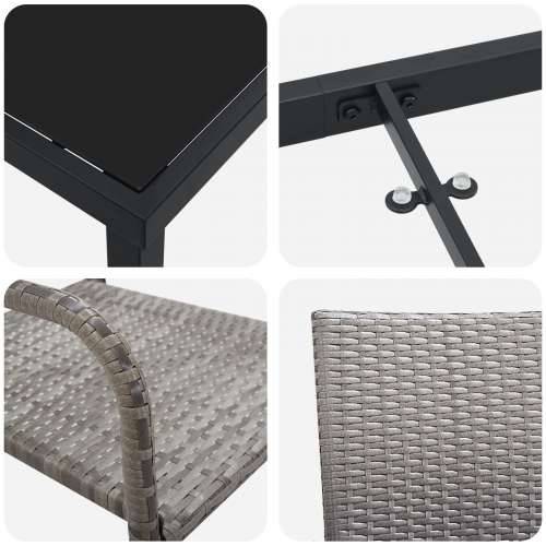 set vrtnih stolica s 3 komada sivi poli ratan Cijena