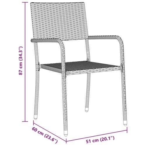 set vrtnih stolica s 3 komada sivi poli ratan Cijena