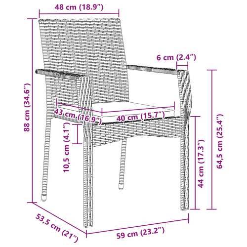 set od 5 komada vrtnih stolova s jastučićima crni poly ratan Cijena