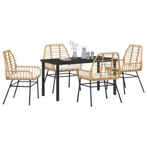 set od 5 komada vrtnih stolica s jastučićima smeđi poly rattan Cijena