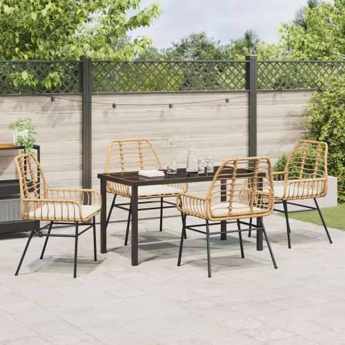 set od 5 komada vrtnih stolica s jastučićima smeđi poly rattan Cijena