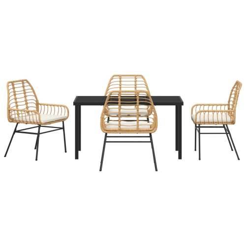 set od 5 komada vrtnih stolica s jastučićima smeđi poly rattan Cijena