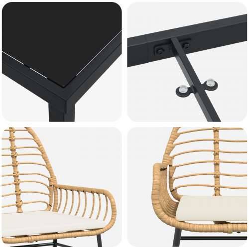 set od 5 komada vrtnih stolica s jastučićima smeđi poly rattan Cijena