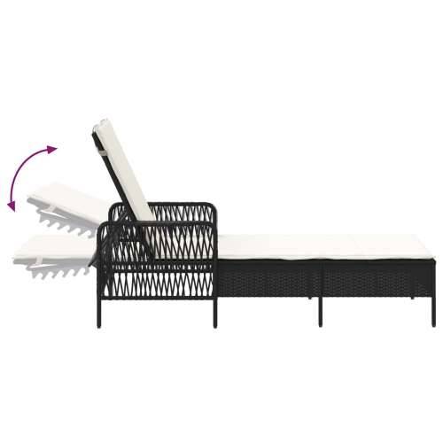 Set ležaljki na suncu Set od 3 Crna i krem bijela PE ratan, metal Cijena