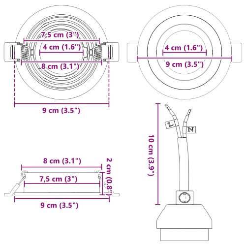 ugradne svjetiljke 12 kom Okrugle GU10 Bijele Ø91 mm Cijena