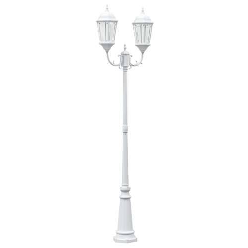 Stup vrtne svjetlosti 2-lampe E27 bijeli 235 cm aluminij Cijena