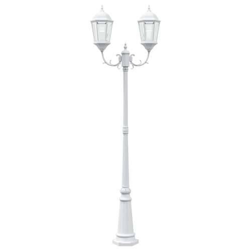 Stup vrtne svjetlosti 2-lampe E27 bijeli 235 cm aluminij Cijena