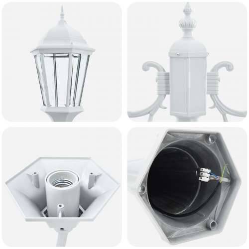 Stup vrtne svjetlosti 2-lampe E27 bijeli 235 cm aluminij Cijena