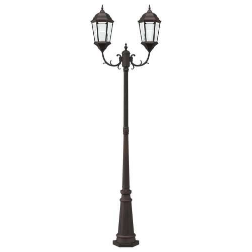 Stabljični reflektor za vrt 2-lampe E27 brončana 235 cm aluminij Cijena