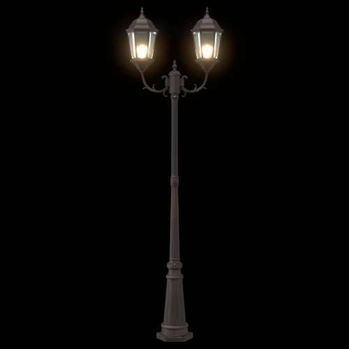 Stabljični reflektor za vrt 2-lampe E27 brončana 235 cm aluminij Cijena