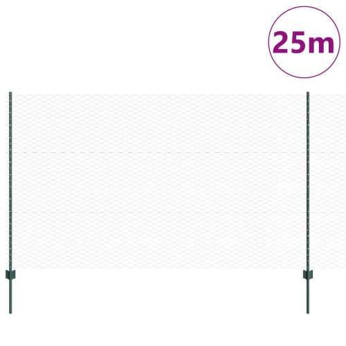 Stupovi za ogradu 5 kom U-kanal zelena 140 cm čelik, Hexagonalna ograda zelena 1,4x10 m čelik Cijena