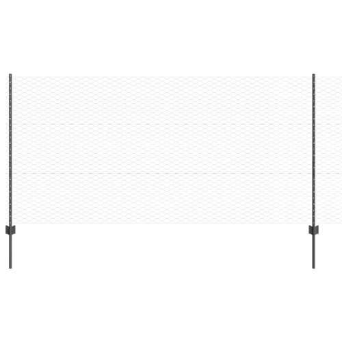 Stupovi ograde 22 kom U-kanal Siva 120 cm Čelik, Šesterokutna ograda Siva 1.2 x 50 m Čelik Cijena