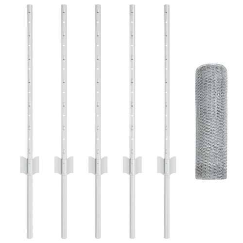 stupovi za ograde 5 kom U-kanal 60 cm galvanizirani čelik, šesterokutna ograda 0.5x10 m galvanizirani čelik Cijena