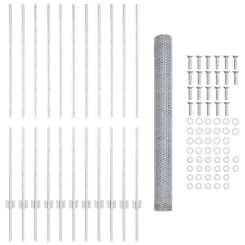 Ograda od 22 kom stupa U-kanal 140 cm Galvanizirani čelik, heksagonalna ograda 1.4x25 m Galvanizirani čelik Cijena