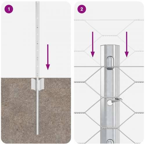 Ograde postovi 11 kom U-kanal 60 cm Galvanizirani čelik, Heksagonalna ograda 0,5x50 m Galvanizirani čelik Cijena