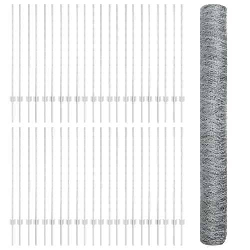 Ograde 22 kom U-kanal 120 cm Galvanizirani čelik, Šesterokutna ograda 1,2x100 m Galvanizirani čelik Cijena