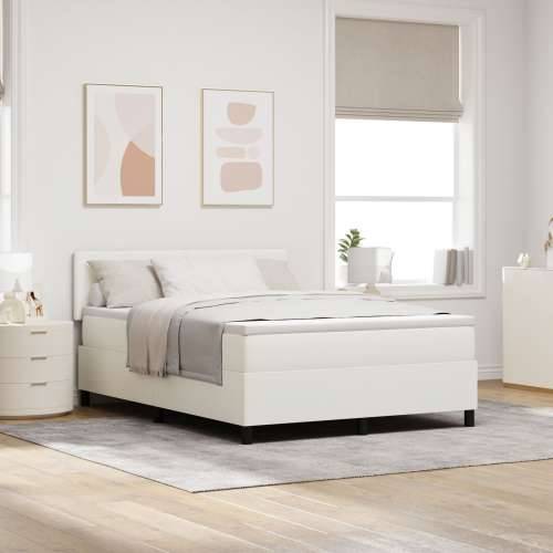 Box Spring Krevet s madracem Krem 140x200 cm Plišana tkanina Cijena