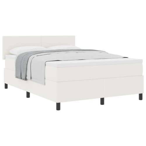 Box Spring Krevet s madracem Krem 140x200 cm Plišana tkanina Cijena