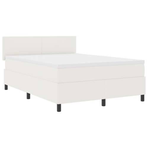Box Spring Krevet s madracem Krem 140x200 cm Plišana tkanina Cijena