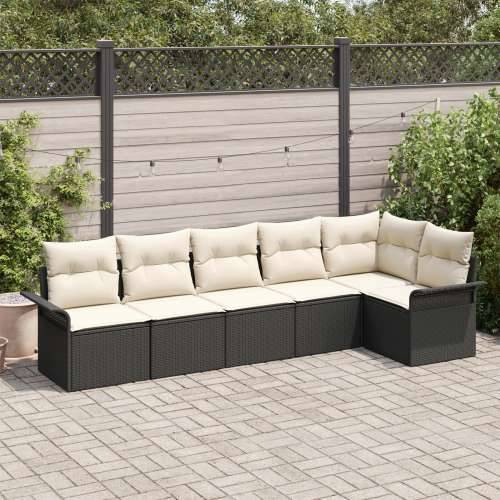 Vrtna garnitura - 6-dijelni set vrtnih sofa s jastucima Crni poli ratan Cijena