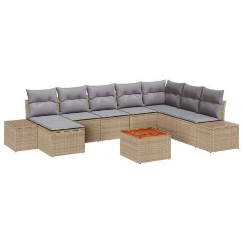 9 komadni vrtni sofa set s jastučićima bež poli ratan akacija Cijena