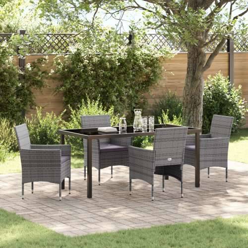 set od 5 vrtnih stolica sive poli rattan Cijena