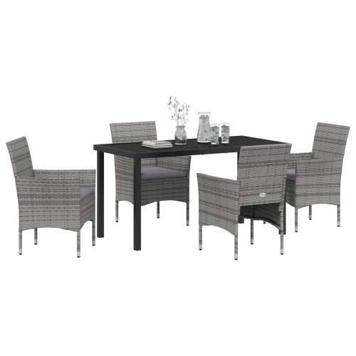 set od 5 vrtnih stolica sive poli rattan Cijena