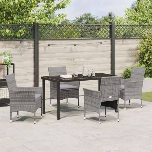 set od 5 vrtnih stolica sive poli rattan Cijena
