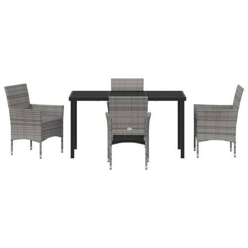 set od 5 vrtnih stolica sive poli rattan Cijena