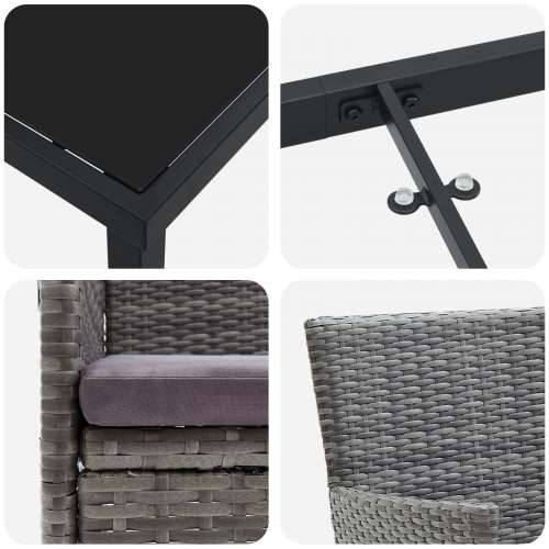 set od 5 vrtnih stolica sive poli rattan Cijena