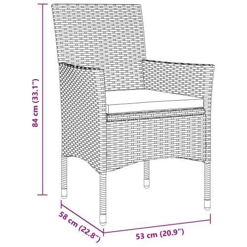 set od 5 vrtnih stolica sive poli rattan Cijena