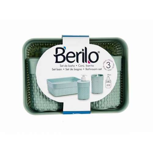 Set za Kupaonicu Berilo PP-107-3 Zelena Plastika (12 kom.) Cijena
