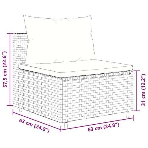 Vrtna garnitura - 11-dijelni set vrtnih sofa od poliratana s jastucima crni - Crna i plava 10 Cijena