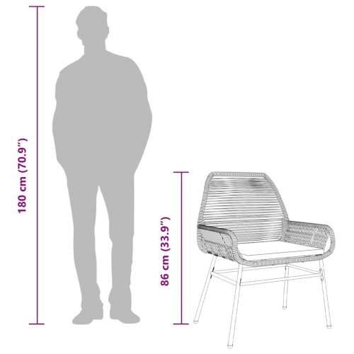 Vrtna garnitura - 7-dijelni vrtni blagovaonski set s jastucima poliratan i staklo - Siva 200 x 100 x 74 cm 6 Cijena