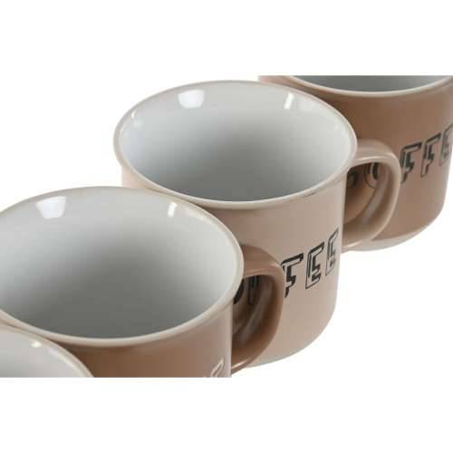 Set 4 Velikih Šalica Home ESPRIT Smeđa Gres Keramika 285 ml 9 x 7 x 8 cm Cijena