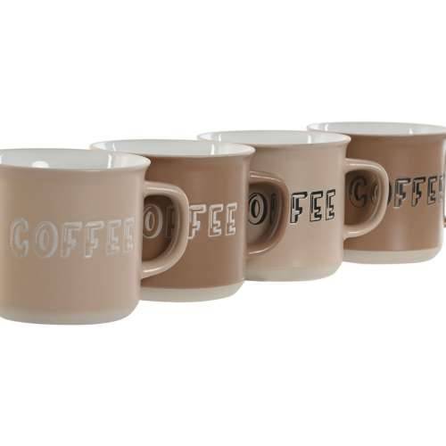 Set 4 Velikih Šalica Home ESPRIT Smeđa Gres Keramika 285 ml 9 x 7 x 8 cm Cijena