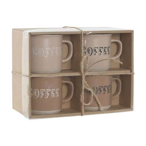 Set 4 Velikih Šalica Home ESPRIT Smeđa Gres Keramika 285 ml 9 x 7 x 8 cm Cijena