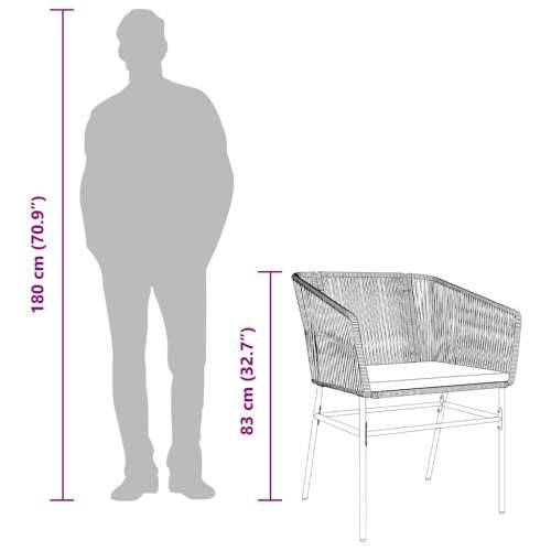 Vrtna garnitura - 9-dijelni vrtni blagovaonski set s jastucima poliratan i staklo - Siva 200 x 100 x 74 cm 8 Cijena