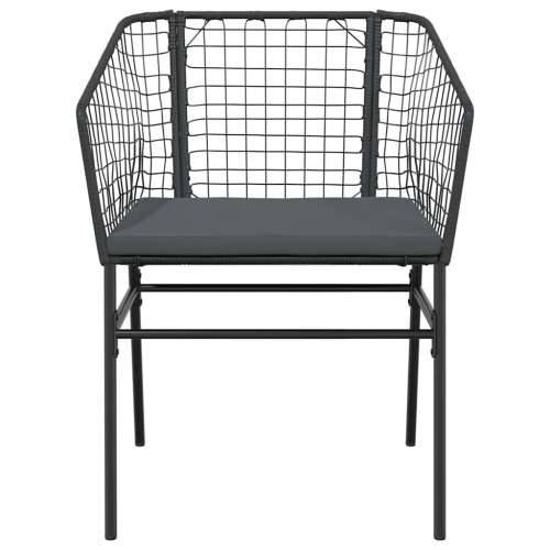 Vrtna garnitura - 9-dijelni vrtni blagovaonski set s jastucima crnog poliratana - Crna i tamno siva 200 x 100 x 74 cm 8 Cijena