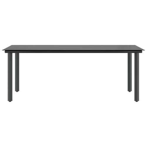 Vrtna garnitura - 9-dijelni vrtni blagovaonski set s jastucima crnog poliratana - Crna i tamno siva 200 x 100 x 74 cm 8 Cijena