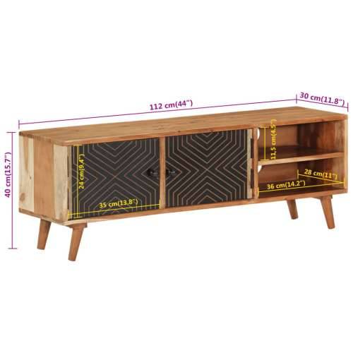 TV ormarić 112x30x40 cm od masivnog bagremovog drva Cijena