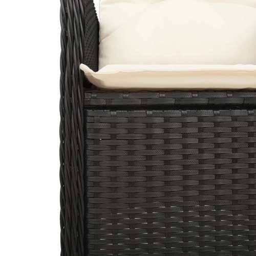 7-dijelni vrtni bistro set od poliratana s jastucima crni - 150 x 90 x 75 cm Bez naslona za noge 6 Cijena