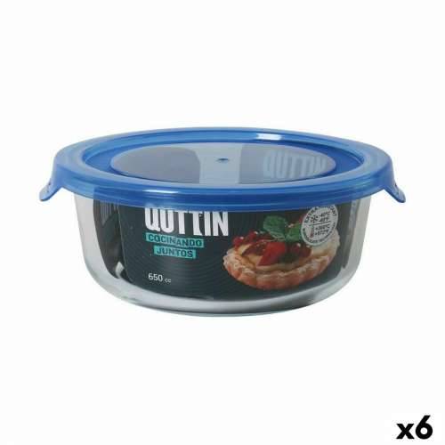 Hermetička Kutija za Ručak Quttin Plava Providan 650 ml (6 kom.) Cijena