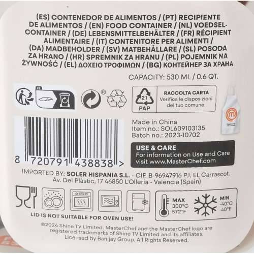 Hermetička Kutija za Ručak MasterChef Siva Providan Kvadratno 530 ml (12 kom.) Cijena