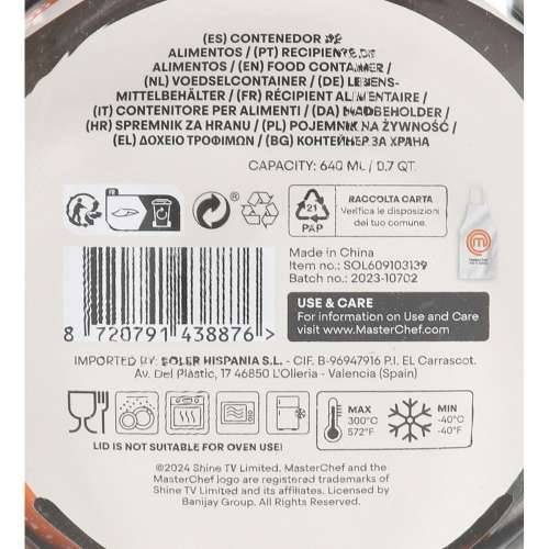 Hermetička Kutija za Ručak MasterChef Siva Providan Okruglo 640 ml (6 kom.) Cijena